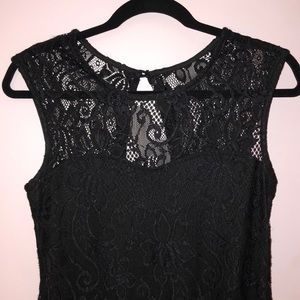 Anthropologie black lace body con dress!